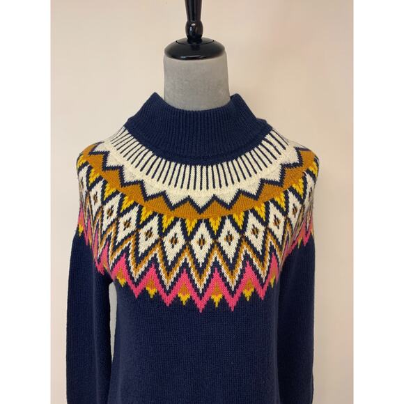 Old Navy Mini Sweater Dress Fair Isle Nordic Boho Cozy Schoolgirl Preppy Size S - Picture 2 of 9